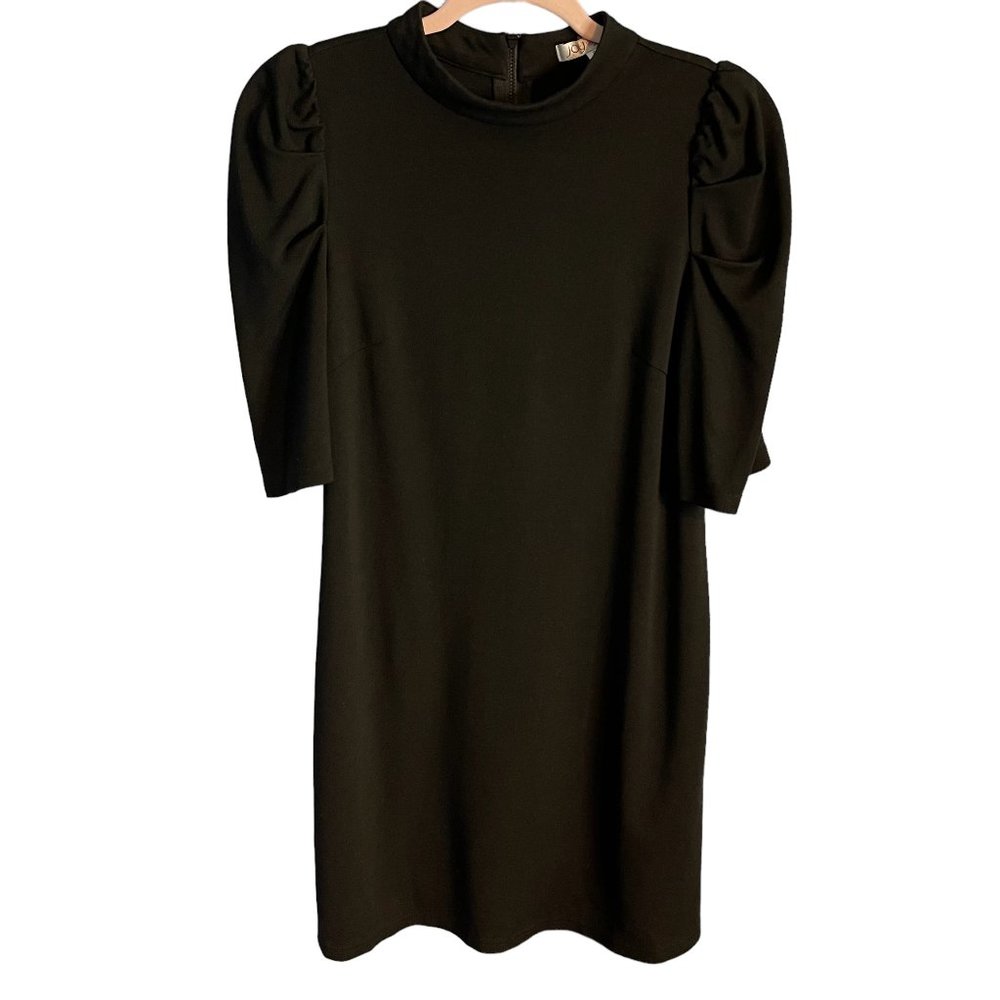 joy joy Women Black Mock Neck Puff Sleeve Bodycon Mini Dress Size Small‎